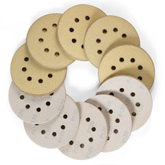100PCS 5 Inch Sanding Discs 60/80/120/150/220 Grits Hook and Loop 8 Holes Sandpaper