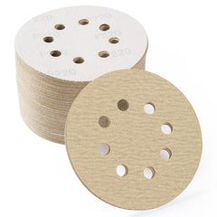 100PCS 5 Inch Sanding Discs 60/80/120/150/220 Grits Hook and Loop 8 Holes Sandpaper
