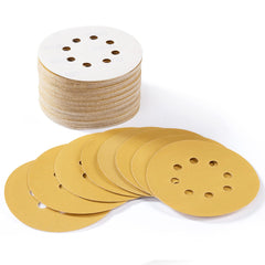 100PCS 5 Inch Sanding Discs 60/80/120/150/220 Grits Hook and Loop 8 Holes Sandpaper