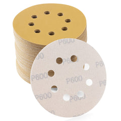 100PCS 5 Inch Sanding Discs 60/80/120/150/220 Grits Hook and Loop 8 Holes Sandpaper