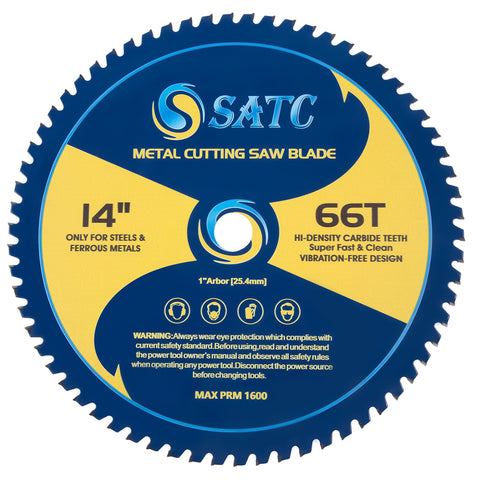 S SATC 14-in Circular Saw Blade 66 Tooth Fine Finishing Metal Cutting Blade with 1-in Arbor