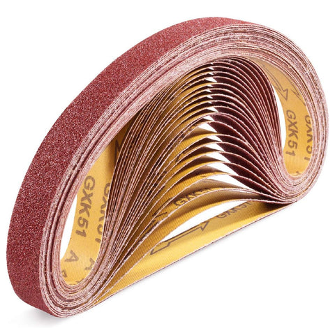 Sanding Belts 1×30-Inch Sanding belt Belt Sander Belt Sander Paper, (4 Each of 60, 80, 120,150,240,400 Grits) Aluminum Oxide 24PCS