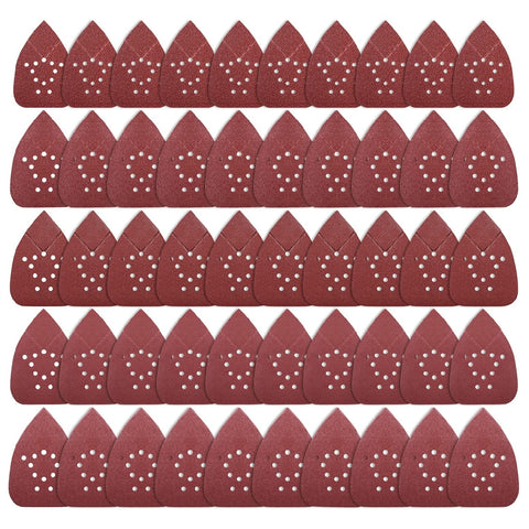 Sanding Pads 50 PCS Mouse Sander Sandpaper Assorted 60/80/120/150/220 Grits Palm Sander Sandpaper 12 Hole Mouse Sandpaper