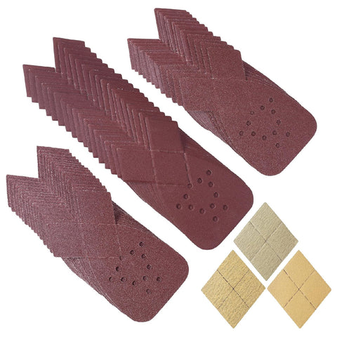 Mouse Sandpaper 50 PCS Mouse Detail Sander Sandpaper with Extra 3 Tips 60/80/120/150/220 Grits