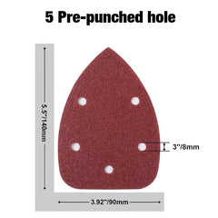 Mouse Sand Paper 100PCS Mouse Detail Sander Sandpaper 40/80/120/180/240 Grits 140 * 100mm Detail Sander