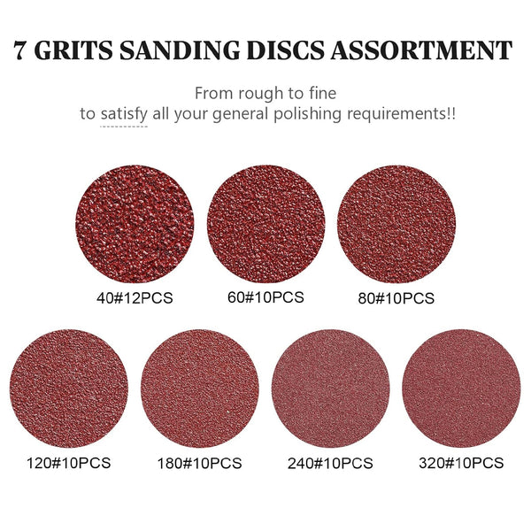 72 PCS 5 Inch 8 Hole Hook And Loop Adhesive Sanding Discs Sandpaper For Random Orbital Sander 40 60 80 120 180 240 320 Grits - View #5