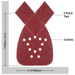 Mouse Sandpaper 50 PCS Mouse Detail Sander Sandpaper with Extra 3 Tips 60/80/120/150/220 Grits