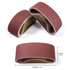 20PCS 3x18 Sanding Belt Sanding Belts (3 Each of 60, 80, 120,150,240,400 Grits, 2 of 40 Grits)
