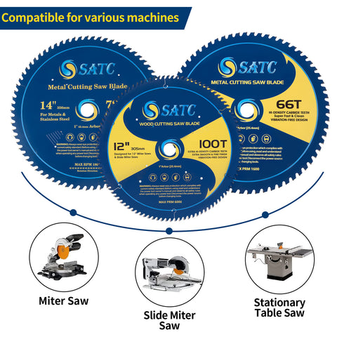 S SATC 14-in Circular Saw Blade 66 Tooth Fine Finishing Metal Cutting Blade with 1-in Arbor