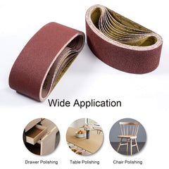 20PCS 3x18 Sanding Belt Sanding Belts (3 Each of 60, 80, 120,150,240,400 Grits, 2 of 40 Grits)
