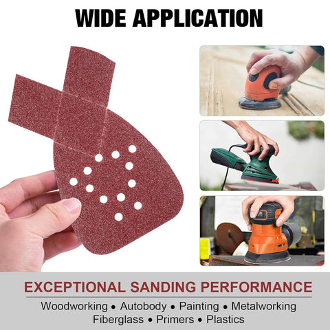 Mouse Sandpaper 50 PCS Mouse Detail Sander Sandpaper with Extra 3 Tips 60/80/120/150/220 Grits