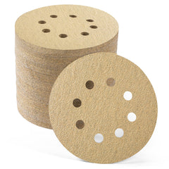 100PCS 5 Inch Sanding Discs 60/80/120/150/220 Grits Hook and Loop 8 Holes Sandpaper