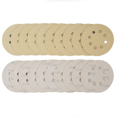 100PCS 5 Inch Sanding Discs 60/80/120/150/220 Grits Hook and Loop 8 Holes Sandpaper