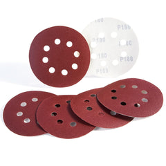 150 PCS Sanding Discs 5-Inch 8-Hole Aluminum Oxide Sandpaper for Woodworking Hook and Loop Adhesive for Random Orbital Sander