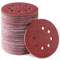 5 inch 8 Holes Dustless Hook and Loop Sanding Discs, 150PCS 60 80 100 120 150 180 240 320 400 600 Grit