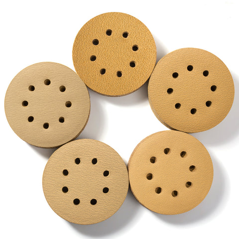 100PCS 5 Inch Sanding Discs 60/80/120/150/220 Grits Hook and Loop 8 Holes Sandpaper