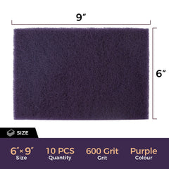 S SATC 6" x 9" Purple General Purpose Scuff Pads,10 Pack Paint Primer Prep Adhesion Scratch Automotive Scotch Brite Pads for Scuffing,Scouring,Sanding