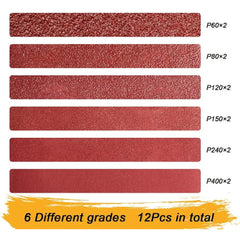 Sanding Belts 4×36-Inch Sanding Belt Belt Sander Belt Sander Paper (2 Each of 60, 80, 120,150,240,400 Grits) Aluminum Oxide 12PCS
