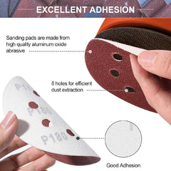 5 inch 8 Holes Dustless Hook and Loop Sanding Discs, 150PCS 60 80 100 120 150 180 240 320 400 600 Grit