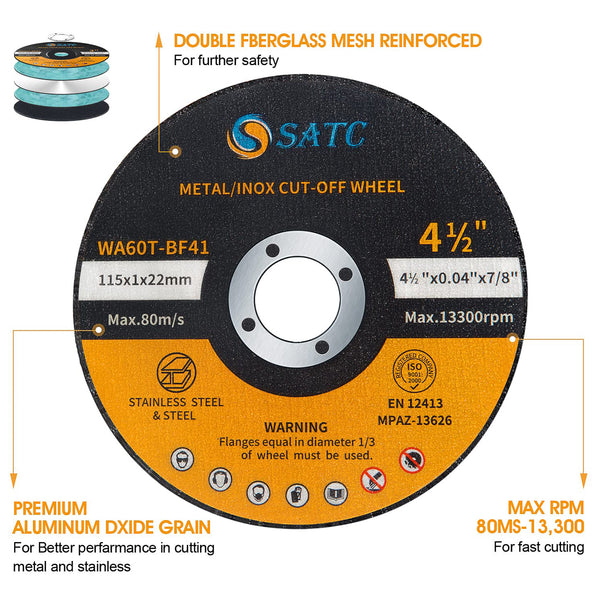 S SATC Cutting Wheel 50 PCS Cut Off Wheel 4.5