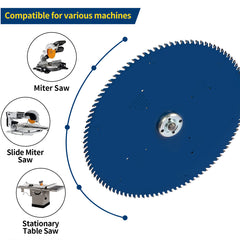 Soft Metal Cutting Saw Blade 12-in Miter Saw Blade 100 Tooth Fine Finishing Saw Blade with 1-in Arbor Circular Saw Blade for Cutting Metals Woods Plastics Steel Ferrous Metals Composites