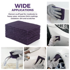 S SATC 6" x 9" Purple General Purpose Scuff Pads,10 Pack Paint Primer Prep Adhesion Scratch Automotive Scotch Brite Pads for Scuffing,Scouring,Sanding