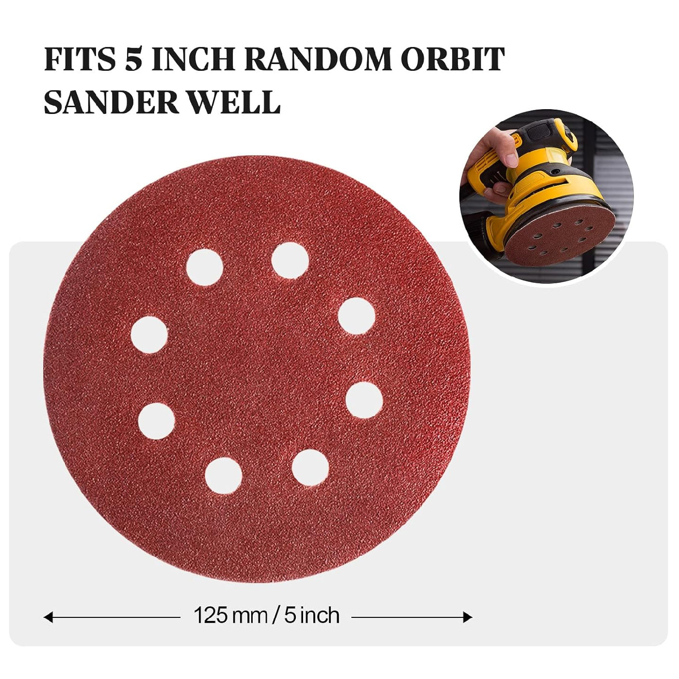 5 Inch Sanding Discs 72-Pack include 40 60 80 120 180 240 320 Grits – SATC
