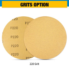 S SATC 100 PCS PSA Sanding Discs 6 Inch 220 Grit Aluminum Oxide