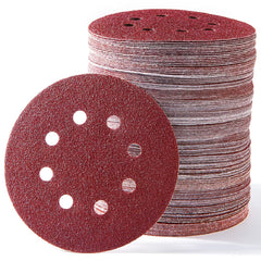 150 PCS Sanding Discs 5-Inch 8-Hole Aluminum Oxide Sandpaper for Woodworking Hook and Loop Adhesive for Random Orbital Sander