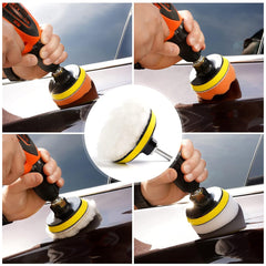 Buffing Pads For Drill 22PCS Foam Drill Buffing Kit Car Drill Polishing Kit for Car Sanding, Buffing, Waxing(18 Pads+2 Drill Adapters+2 Suction Cups)