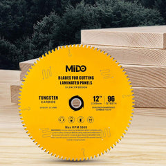 MIDO 12 Inch Miter Saw Blade 96 Teeth Circular Saw Blade 1" Arbor Table Saw Blade