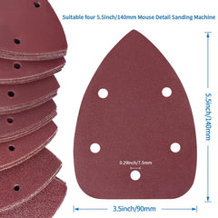 84 PCS Mouse Detail Sander Sandpaper Sanding Paper Assorted 40/60/80/120/180/240/320 Grits