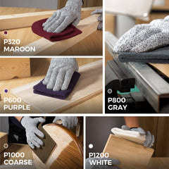 S SATC 6" x 9" 10 Pack General Purpose Scuff Pads,2 Each Maroon,Gray,Gold,Purple and White Scuff Pads for Scuffing,Scouring,Sanding,Paint Primer Prep Adhesion Scratch for Automotive Restoration