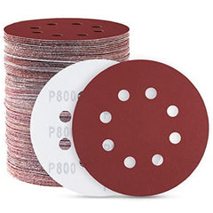 150 PCS Sanding Discs 5-Inch 8-Hole Aluminum Oxide Sandpaper for Woodworking Hook and Loop Adhesive for Random Orbital Sander