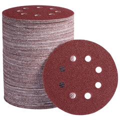 150 PCS Sanding Discs 5-Inch 8-Hole Aluminum Oxide Sandpaper for Woodworking Hook and Loop Adhesive for Random Orbital Sander