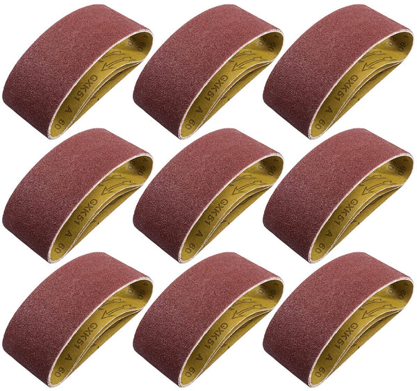 20PCS 3x18 Sanding Belt Sanding Belts (3 Each of 60, 80, 120,150,240,400 Grits, 2 of 40 Grits)