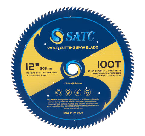 Soft Metal Cutting Saw Blade 12-in Miter Saw Blade 100 Tooth Fine Finishing Saw Blade with 1-in Arbor Circular Saw Blade for Cutting Metals Woods Plastics Steel Ferrous Metals Composites - SSATC