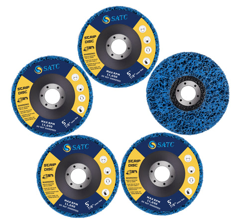 Strip Disc Blue 5” x 7/8” Stripping Wheel Premium Silicone Carbide Strip Disc for Angle Grinder-5 PCS - SSATC