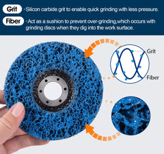 Strip Discs 5PCS Bule Stripping Wheel 4-1/2" x 7/8" Fit Angle Grinder Clean and Remove Paint Rust and Oxidation - SSATC