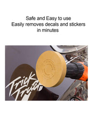 3mirrors 4 inch Decal Remover Eraser Pinstripe Tape Glue Adhesive Vinyl Sticker Wheel Tool w/Drill Adapter Kit 005UN03
