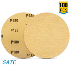 SATC 100 PCS PSA Sanding Discs 6 Inch 180 Grit Aluminum Oxide