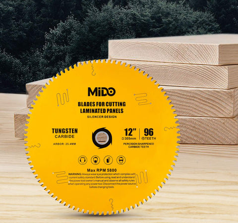 12 Inch Miter Saw Blade 96 Teeth Circular Saw Blade 1" Arbor Table Saw Blade for Purpose Hard & Soft Wood Unique Noise Cancellation Design Saw Blade - SSATC