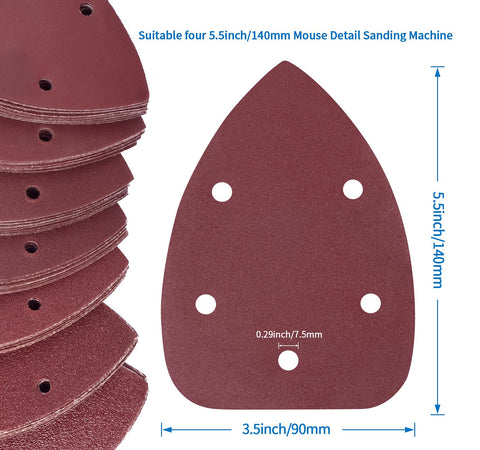 84 PCS Mouse Detail Sander Sandpaper Sanding Paper Assorted 40/60/80/120/180/240/320 Grits - SSATC
